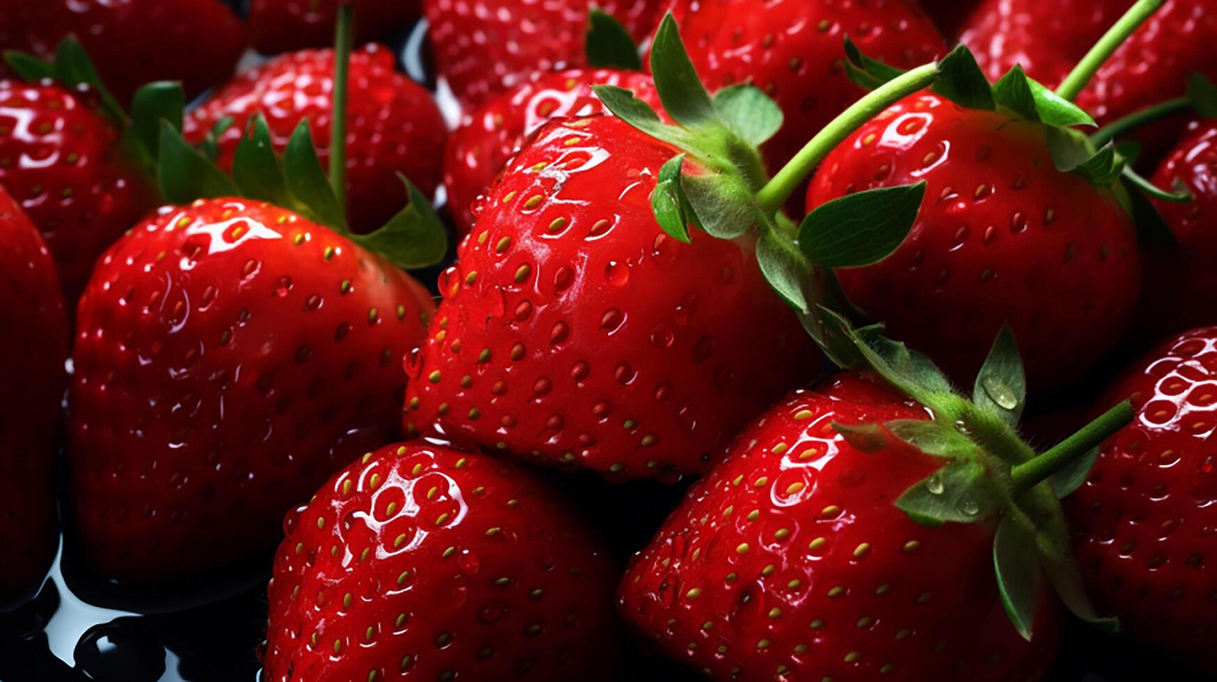 AI generated a close up of a bunch of strawberries photo