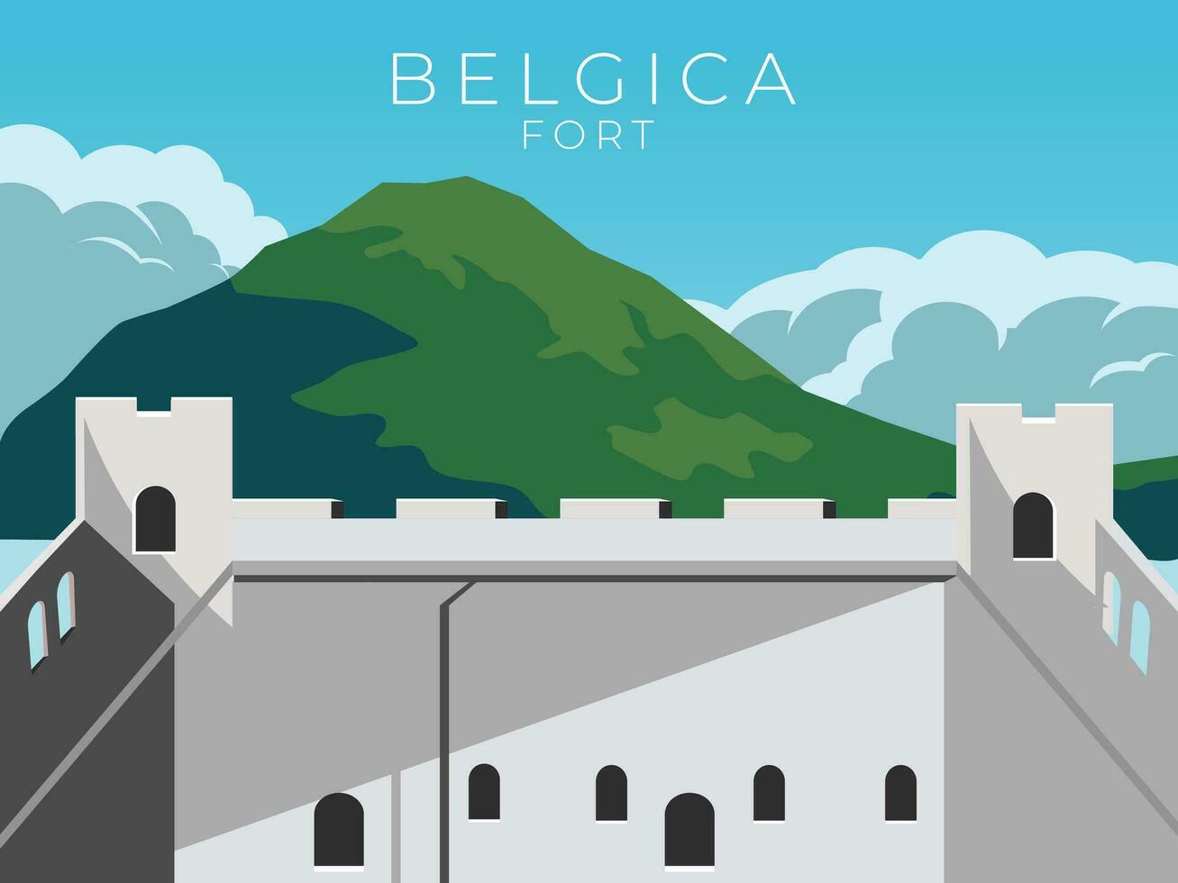 belgica fuerte maluku Indonesia vector