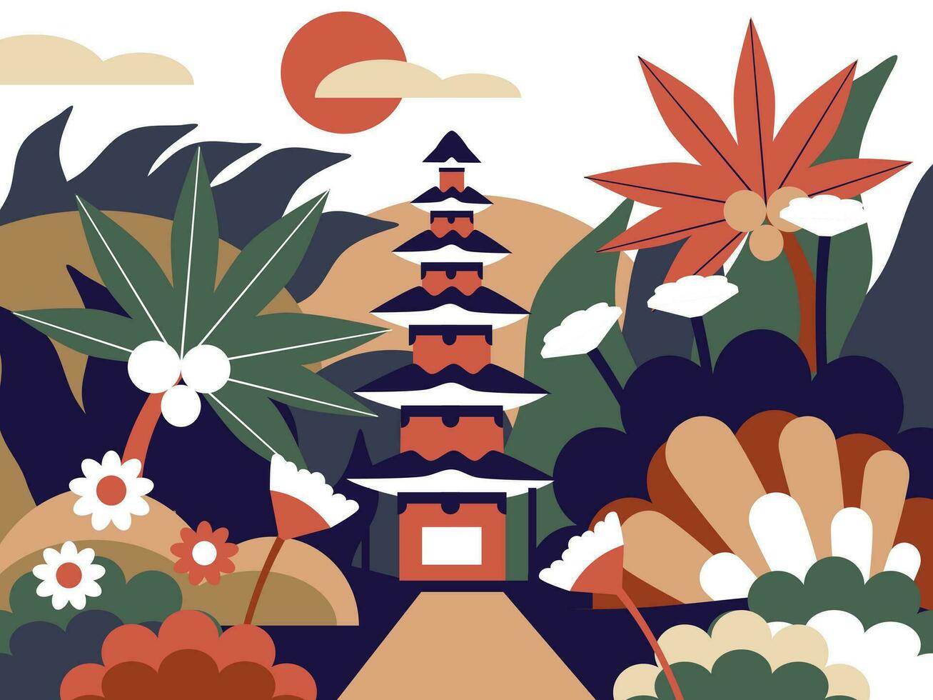 Bali nature tropical garden vector