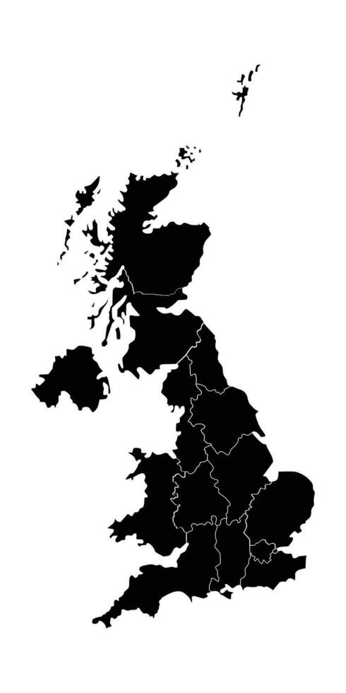 Vector united kingdom map vector flat line design