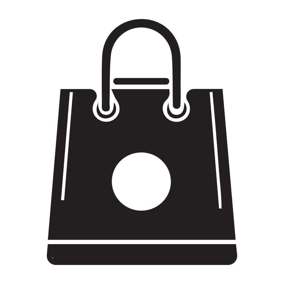 Shopping bag outline icon vector