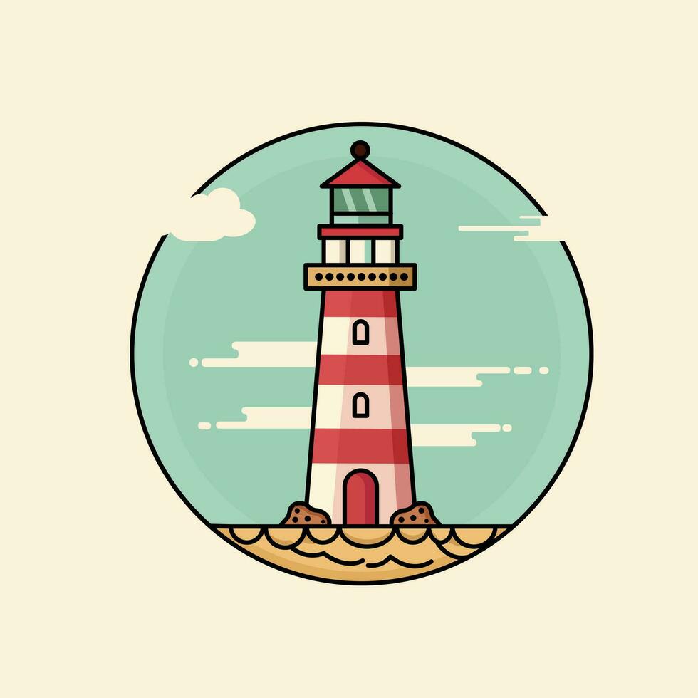 Free Amazing Lighthouse Illustration vector