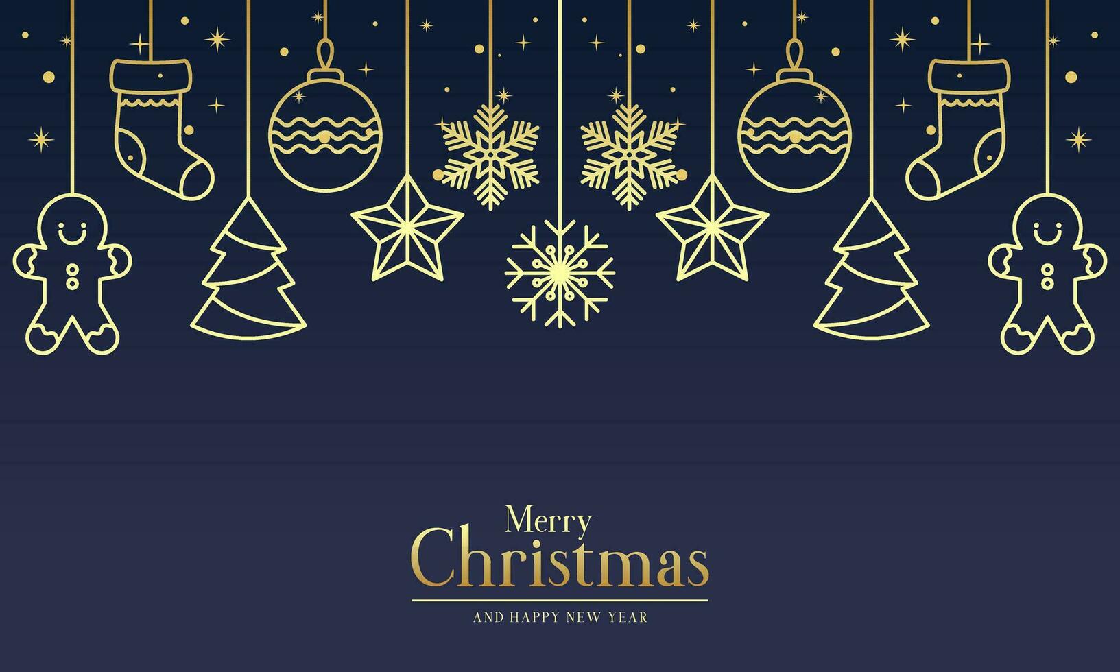 Elegant Christmas Decoration Banner Background with Christmas Decoration Elements vector