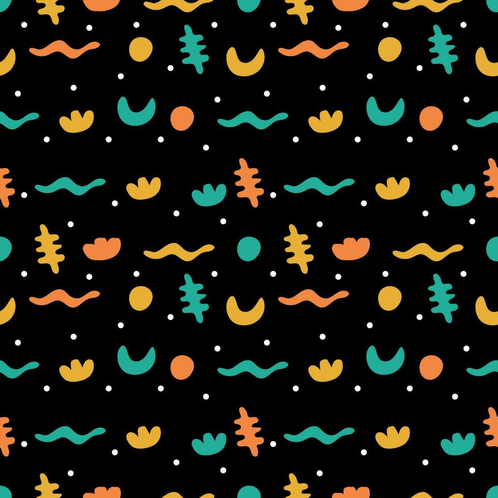 Colorful abstract seamless pattern on a black background vector