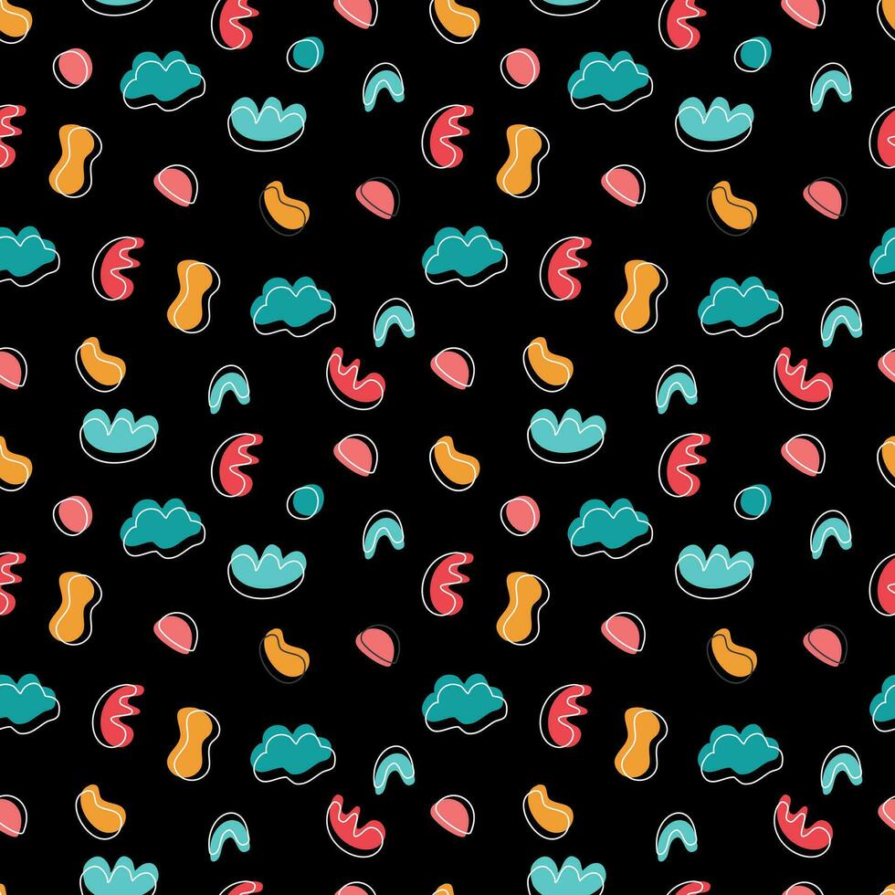 Colorful abstract seamless pattern on a black background vector