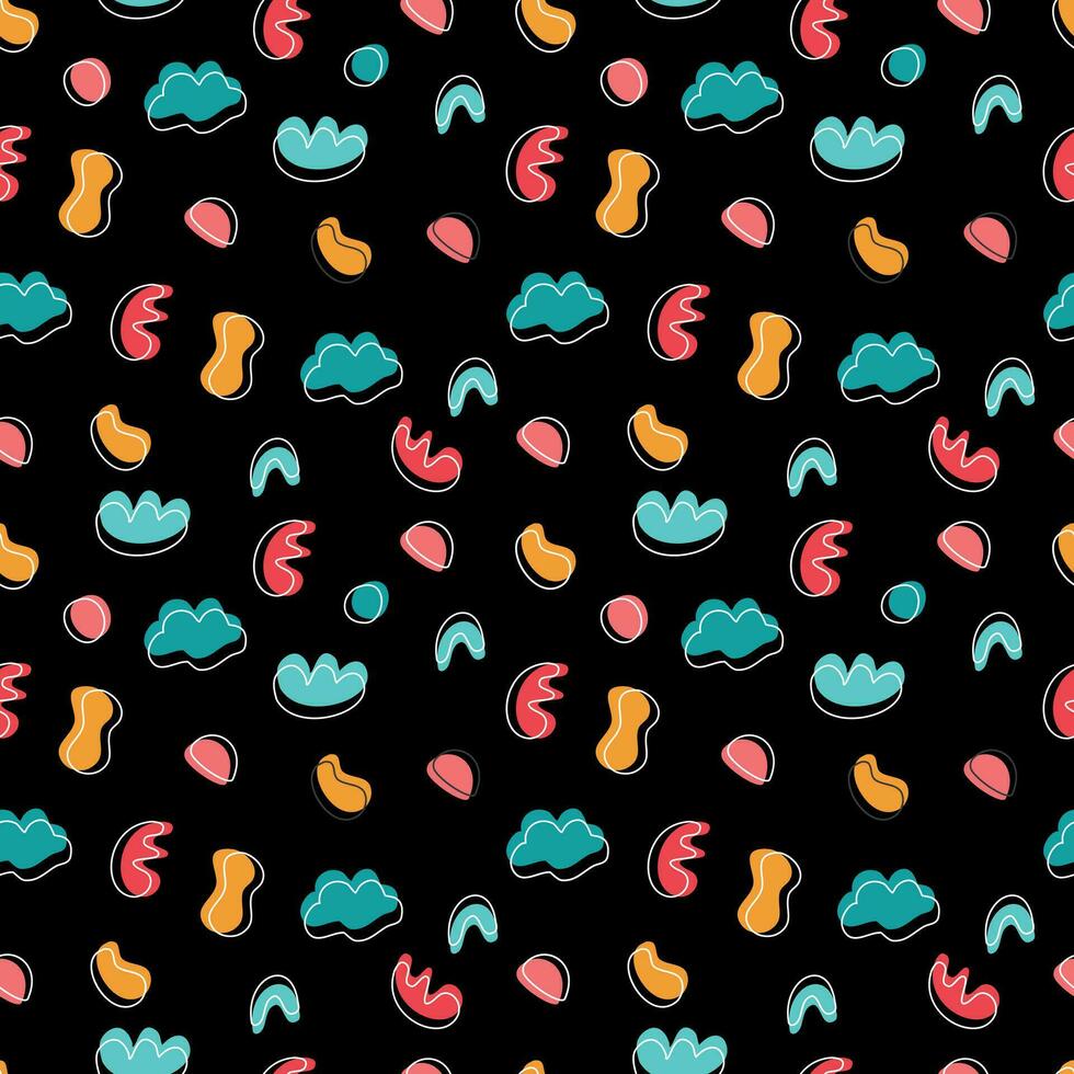 Colorful abstract seamless pattern on a black background vector