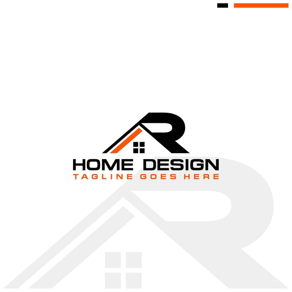 R initial home or real estate logo vector design