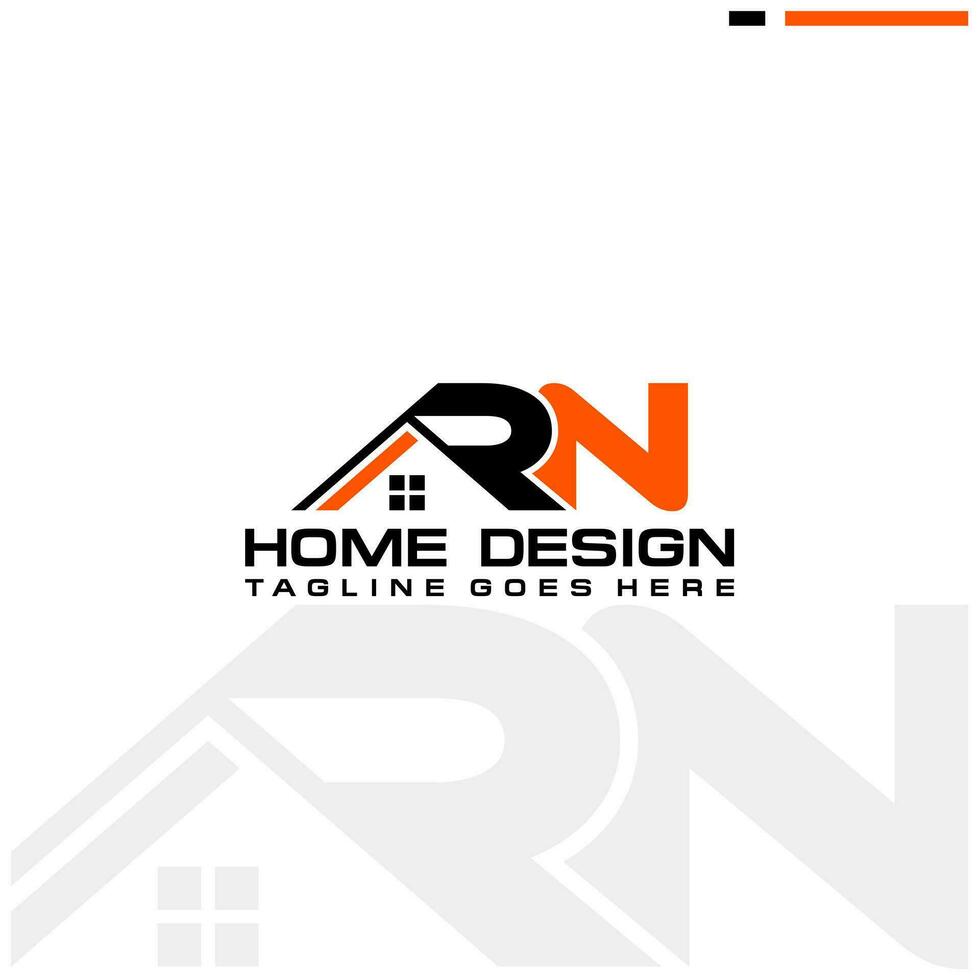 R N initial home or real estate logo vector design