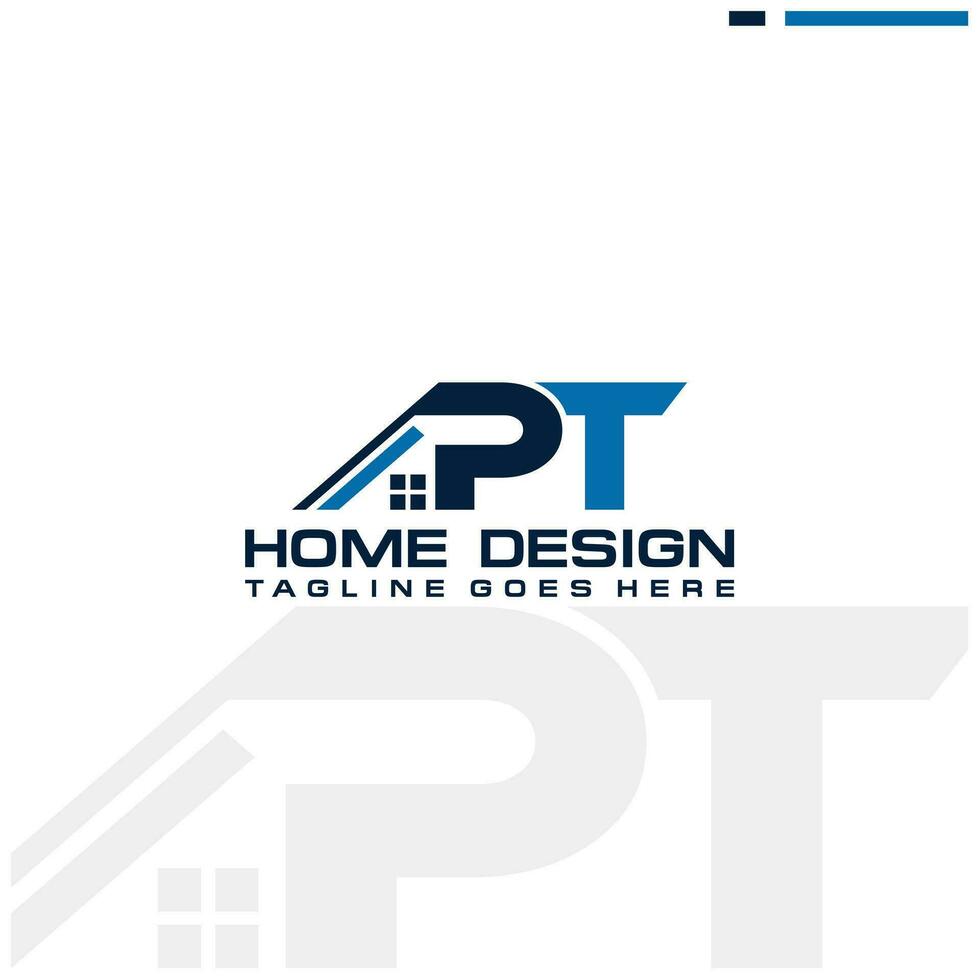 P T initial home or real estate logo vector design