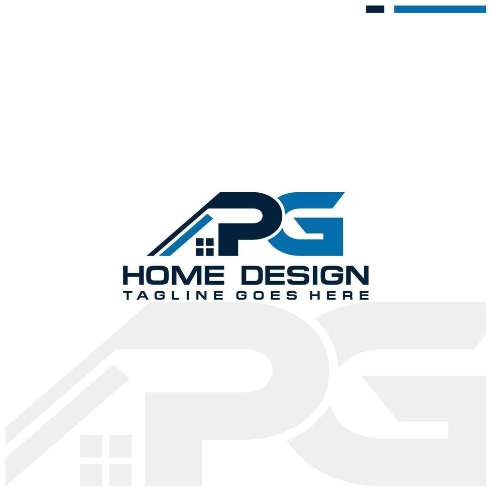 P G initial home or real estate logo vector design