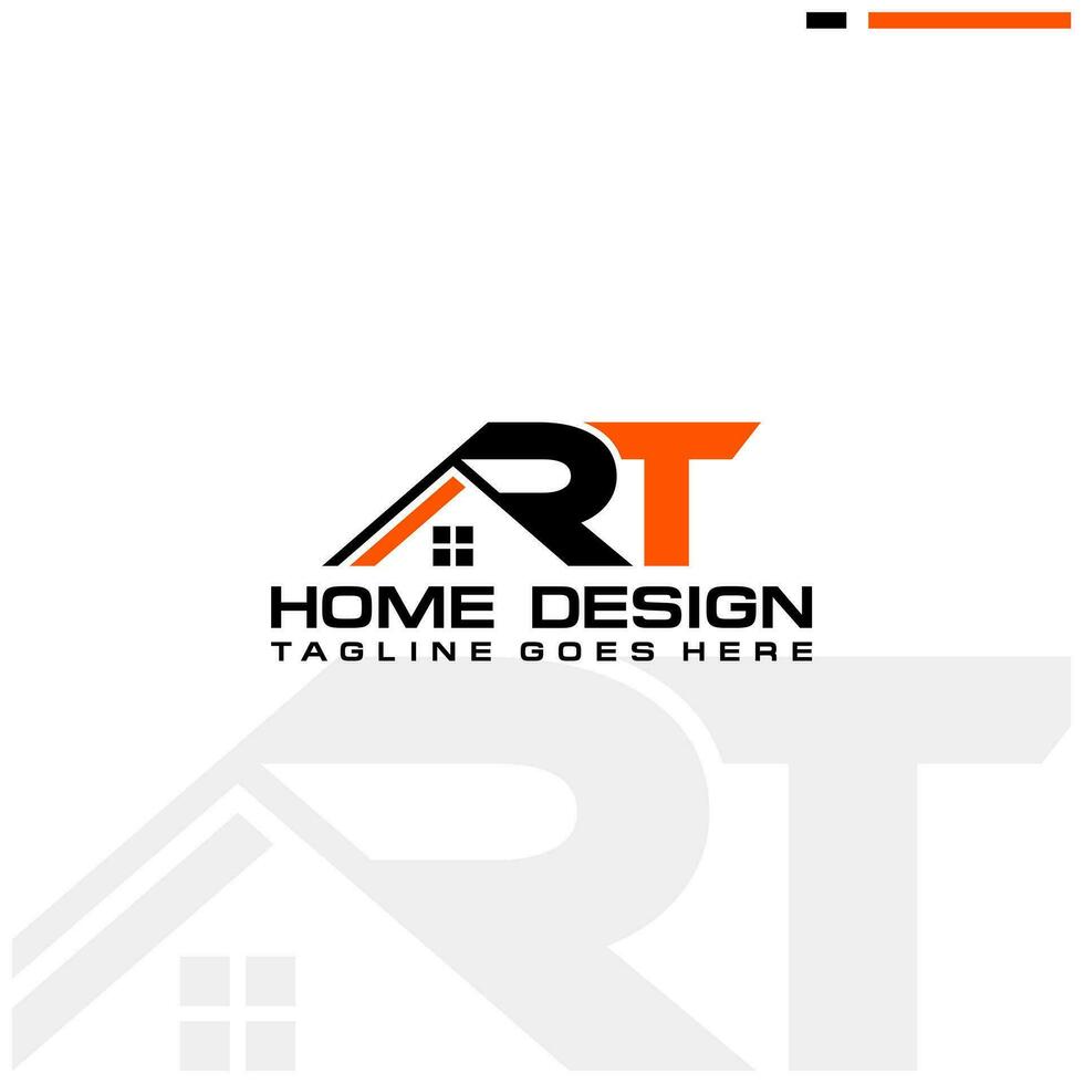R T initial home or real estate logo vector design