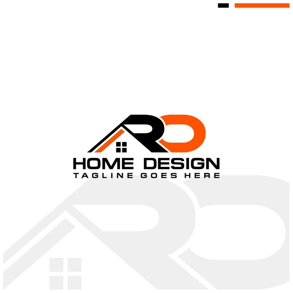 R O initial home or real estate logo vector design