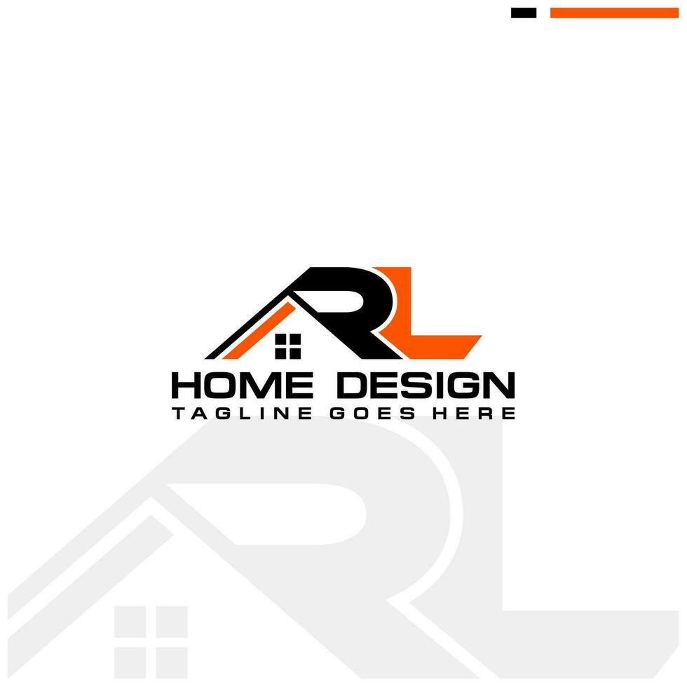 r l inicial hogar o real inmuebles logo vector diseño