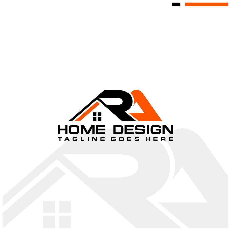 R A initial home or real estate logo vector design