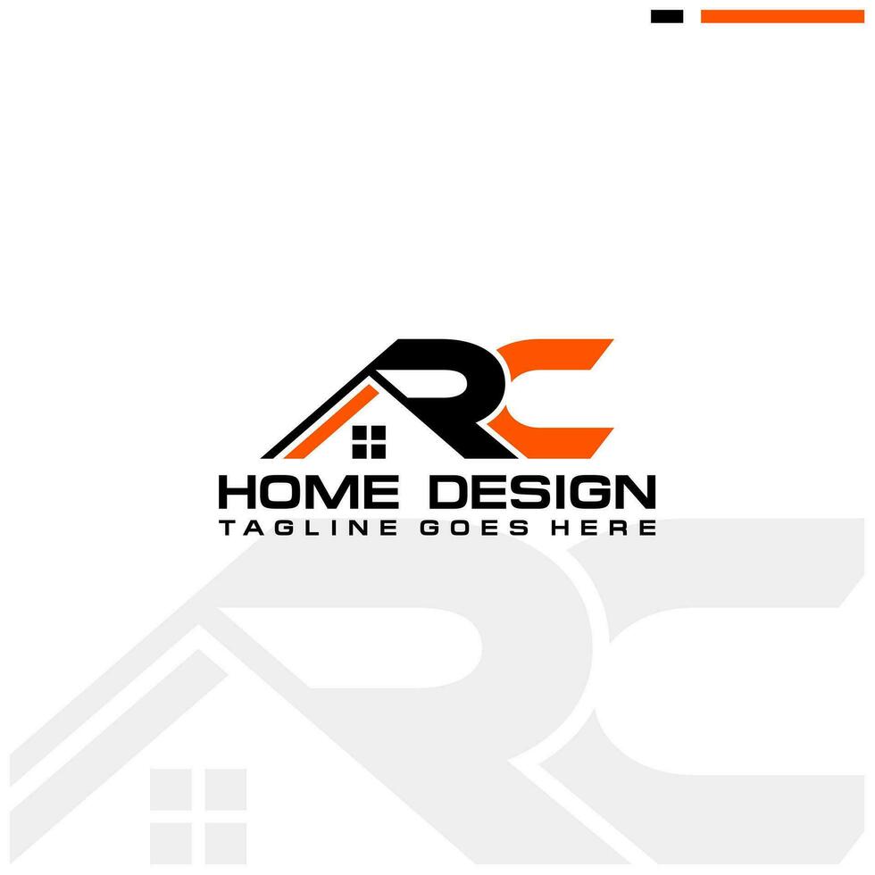 r C inicial hogar o real inmuebles logo vector diseño