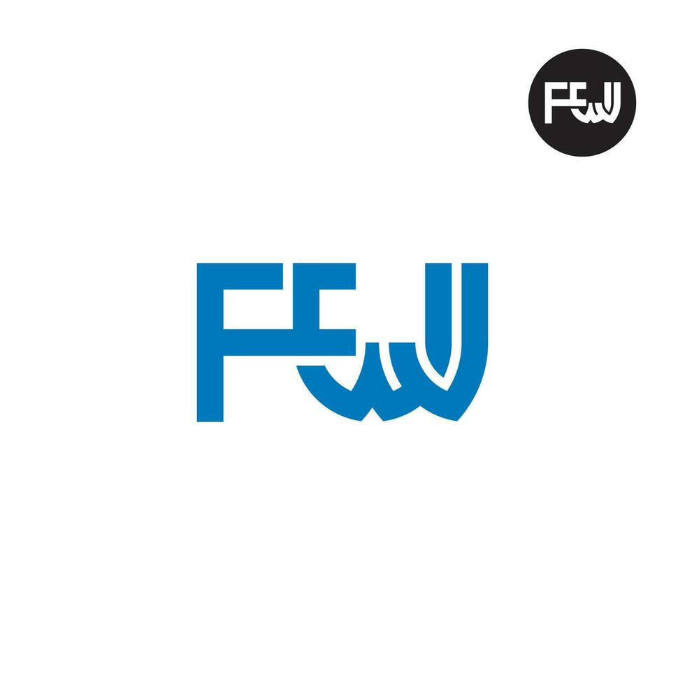 letra fwj monograma logo diseño vector