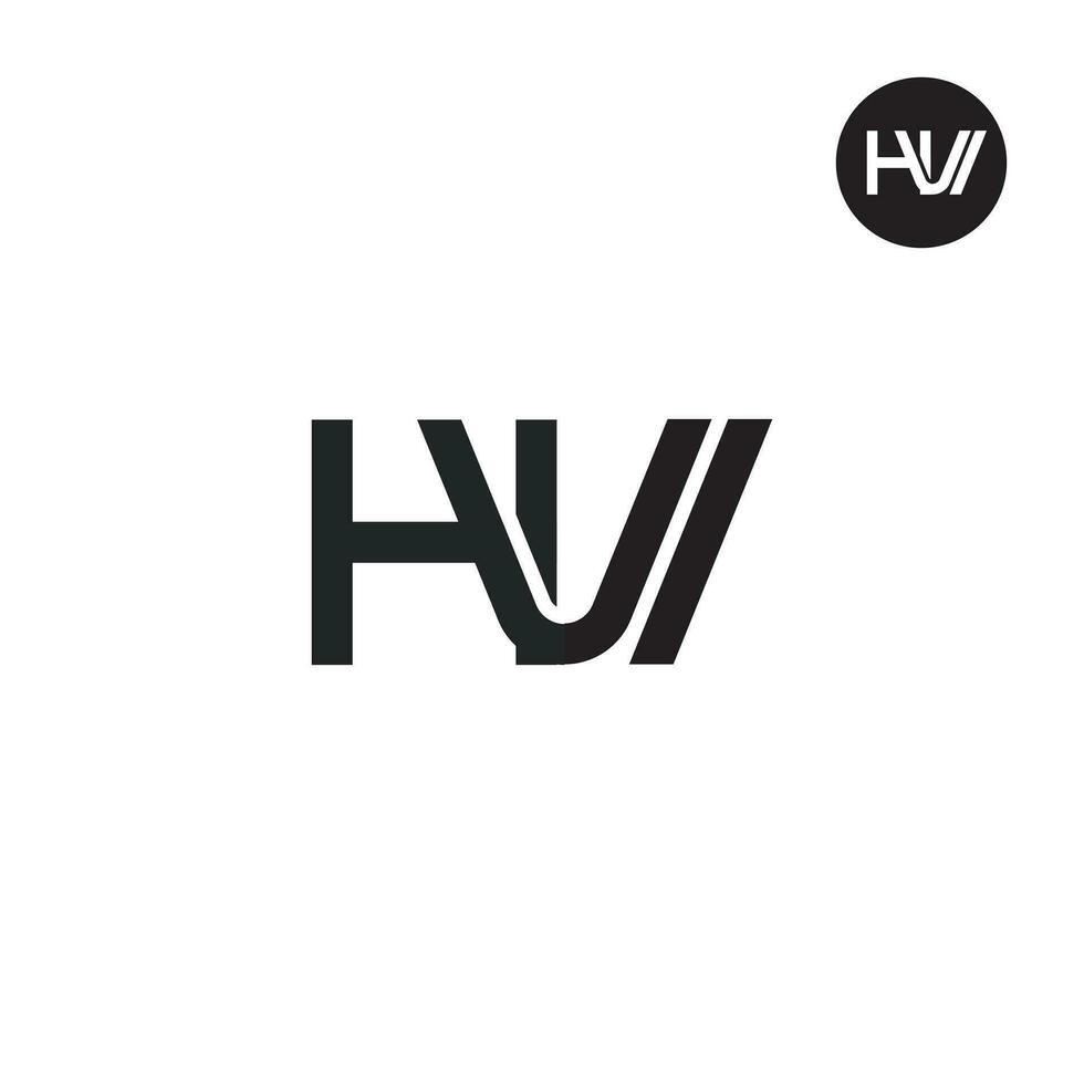 letra hvi monograma logo diseño vector