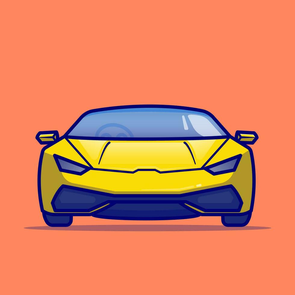 Sport Car Cartoon Vector Icon Illustration. Transportation Object Icon Concept Isolated Premium Vector. Flat Cartoon Style