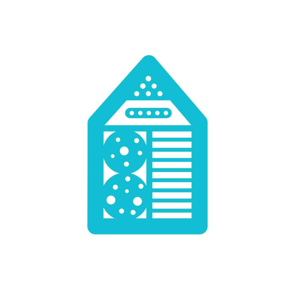 Eco bee House hotel, from blue icon set vector