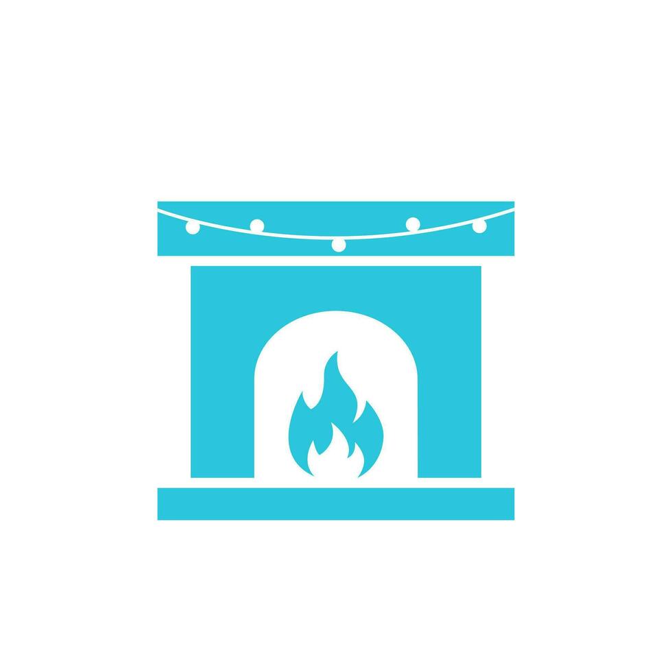 Fireplace icon. From blue icon set. vector