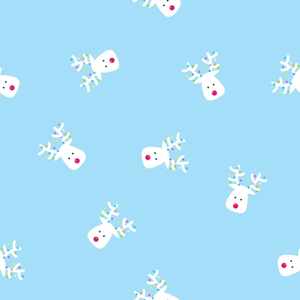 Reindeer Christmas winter seamless pattern vector