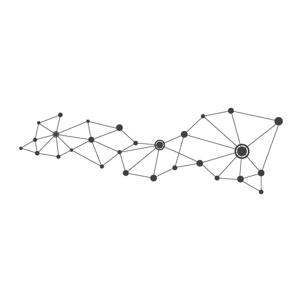 Polygonal Space Background with Connecting Dots and Lines vector