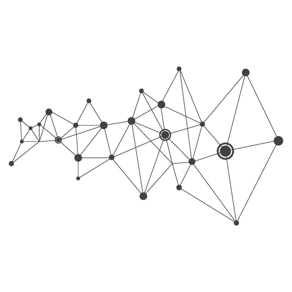 Polygonal Space Background with Connecting Dots and Lines vector