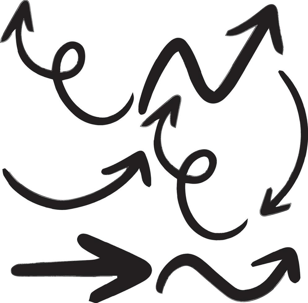 Set of pointer arrow drawing vector