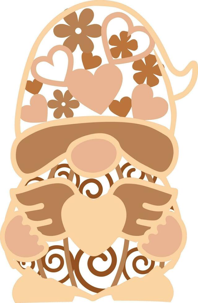 Valentine's Day Decoration, Gnome Template vector