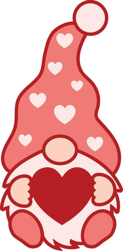 Valentine's Day Gnome Multilayer Laser Cut File vector