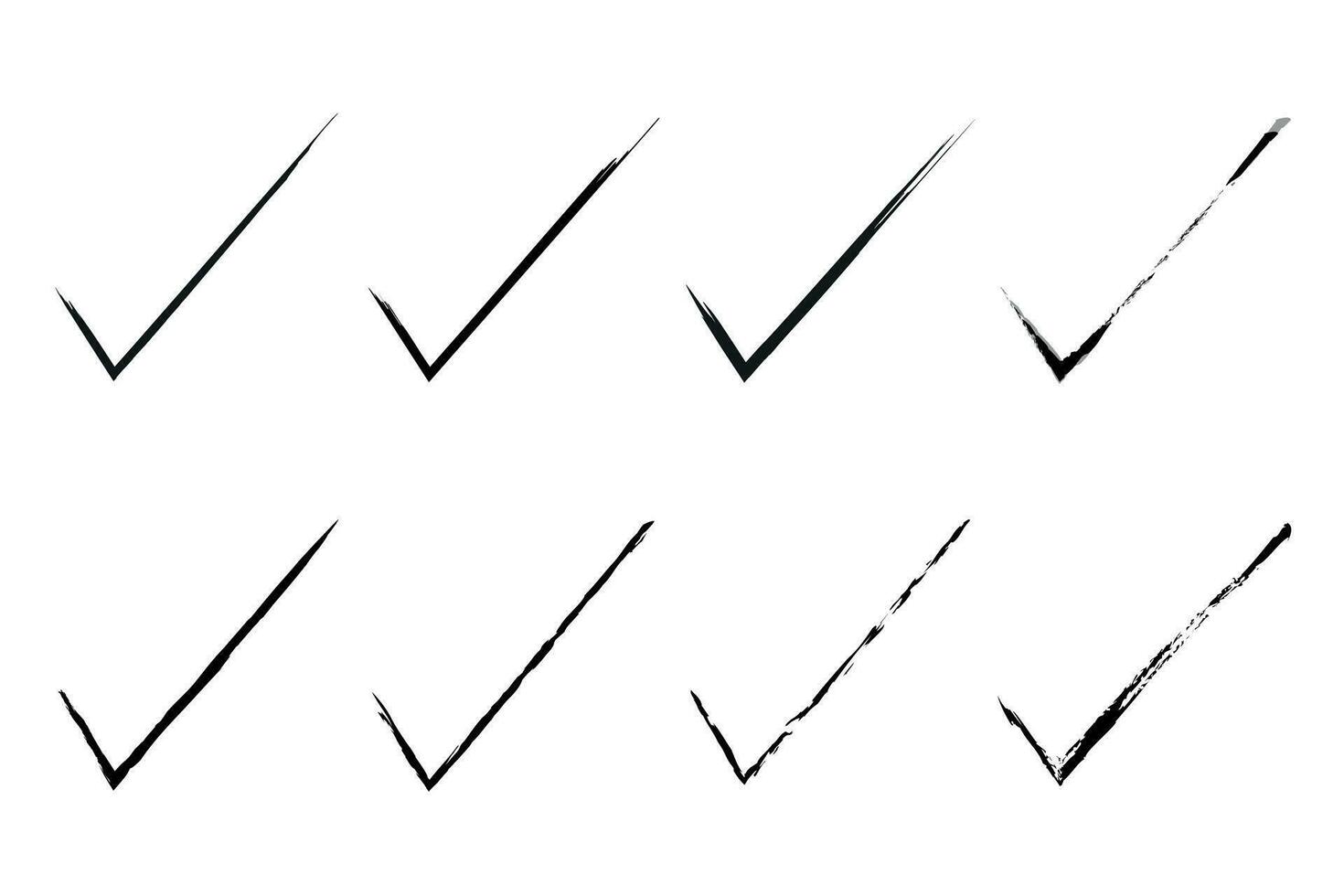 Grunge check mark, marker check sign. Tick mark made with grunge stroke. vector