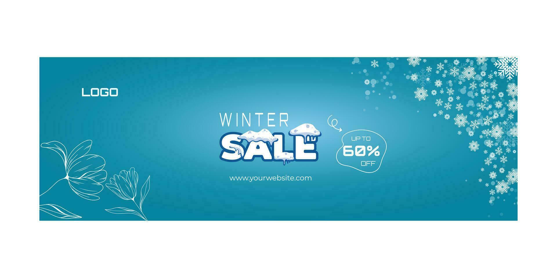 Winter sale horizontal template vector