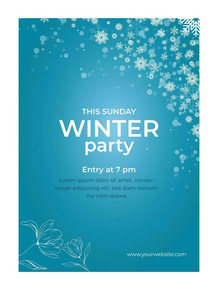 Party invitation flyer template vector