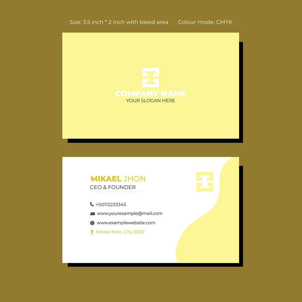 Corporate modern business card design vector