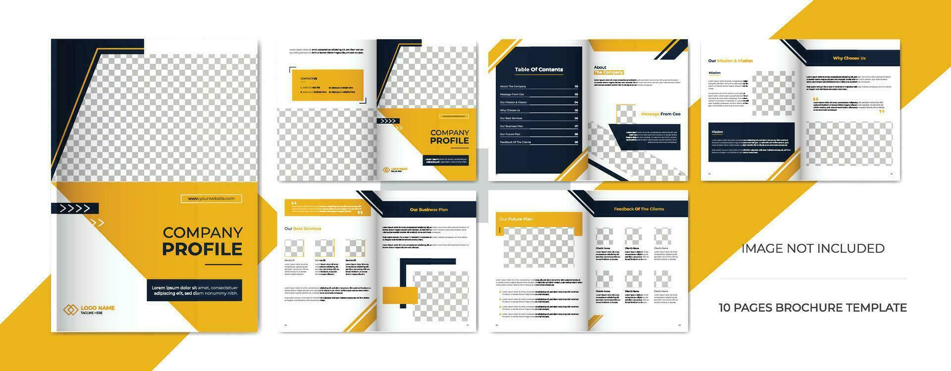 Corporate company profile template, business brochure design, annual report or business proposal vector template
