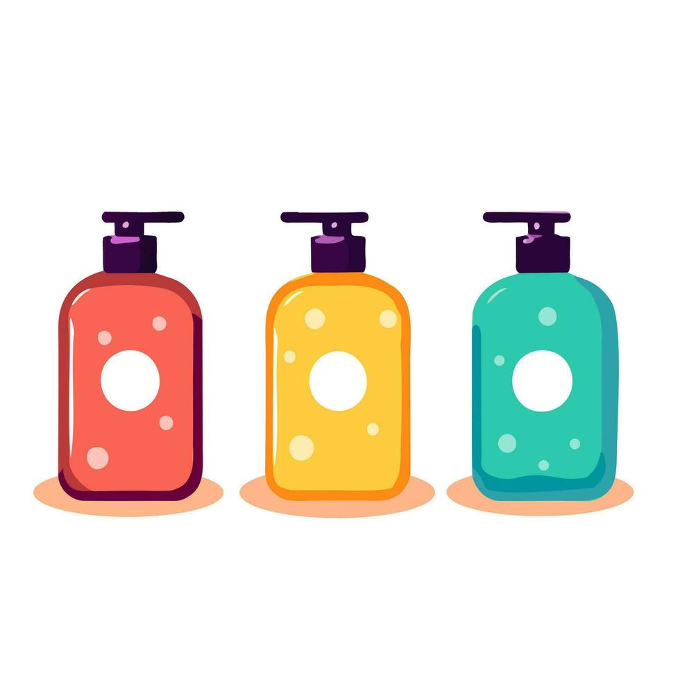 Minimalistic Vector Illustration of Bright Cosmetic Jars
