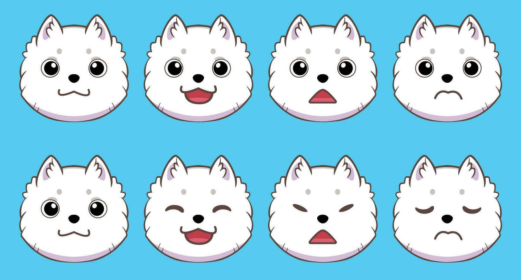 cute cat faces different expression, pro vector