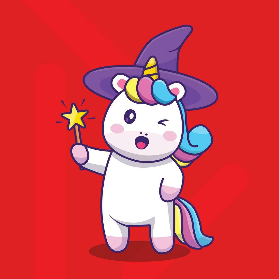 Unicorn character illustration pro vector
