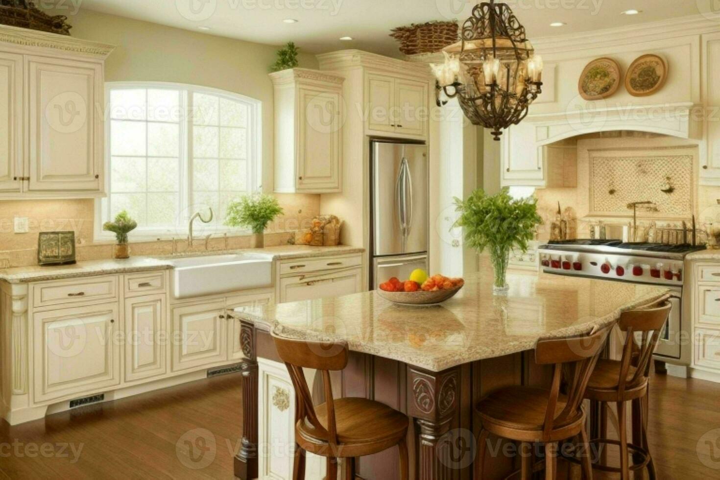 AI generated Traditional Kitchen Styles. Pro Photo