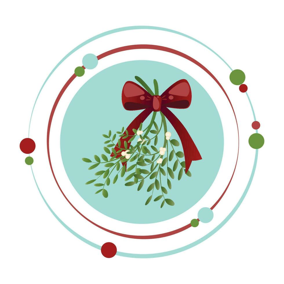 Holiday Christmas mistletoe vector illustration icon