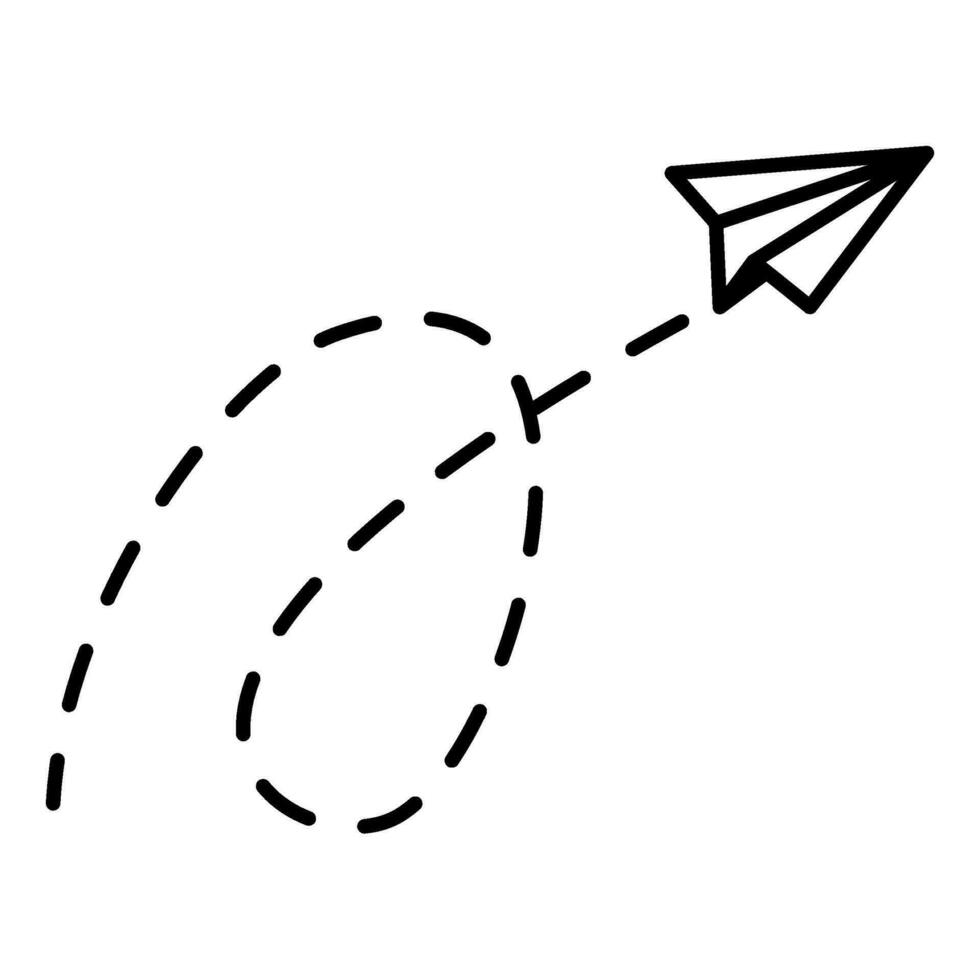 Paper airplane lines. paper Airplane with route line path. flying Paper airplane with dotted track direction. Paper airplanes. vector