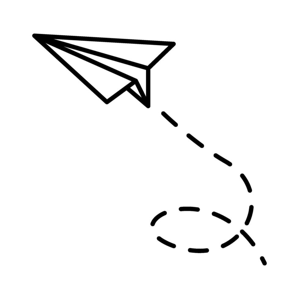 Paper airplane lines. paper Airplane with route line path. flying Paper airplane with dotted track direction. Paper airplanes. vector