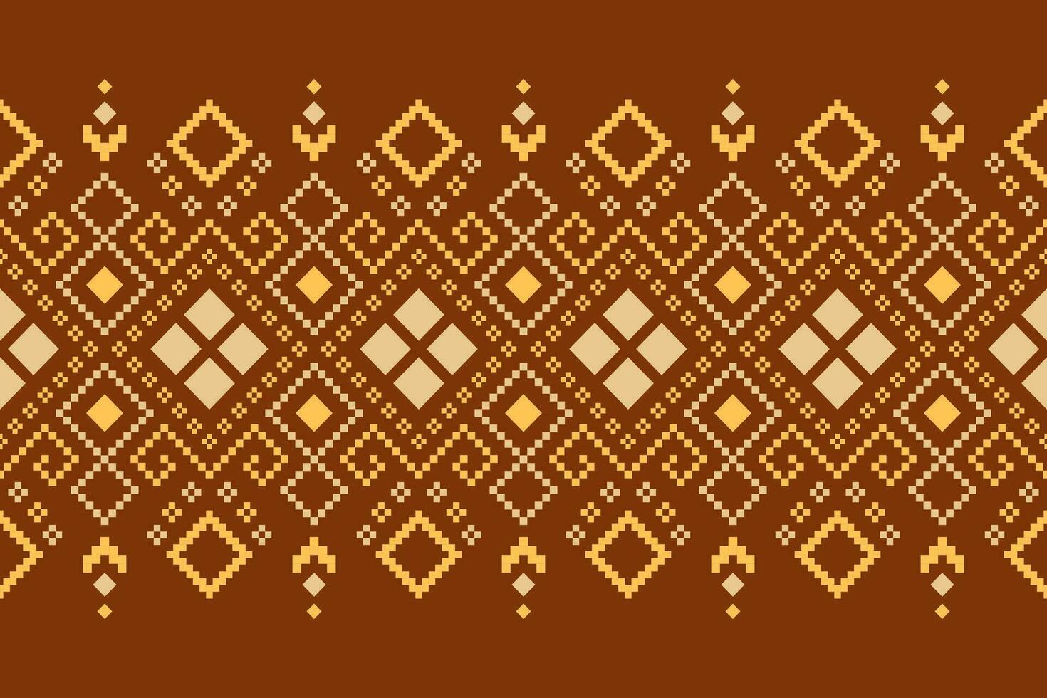 Nature vintages cross stitch traditional ethnic pattern paisley flower Ikat background abstract Aztec African Indonesian Indian seamless pattern for fabric print cloth dress carpet curtains and sarong vector