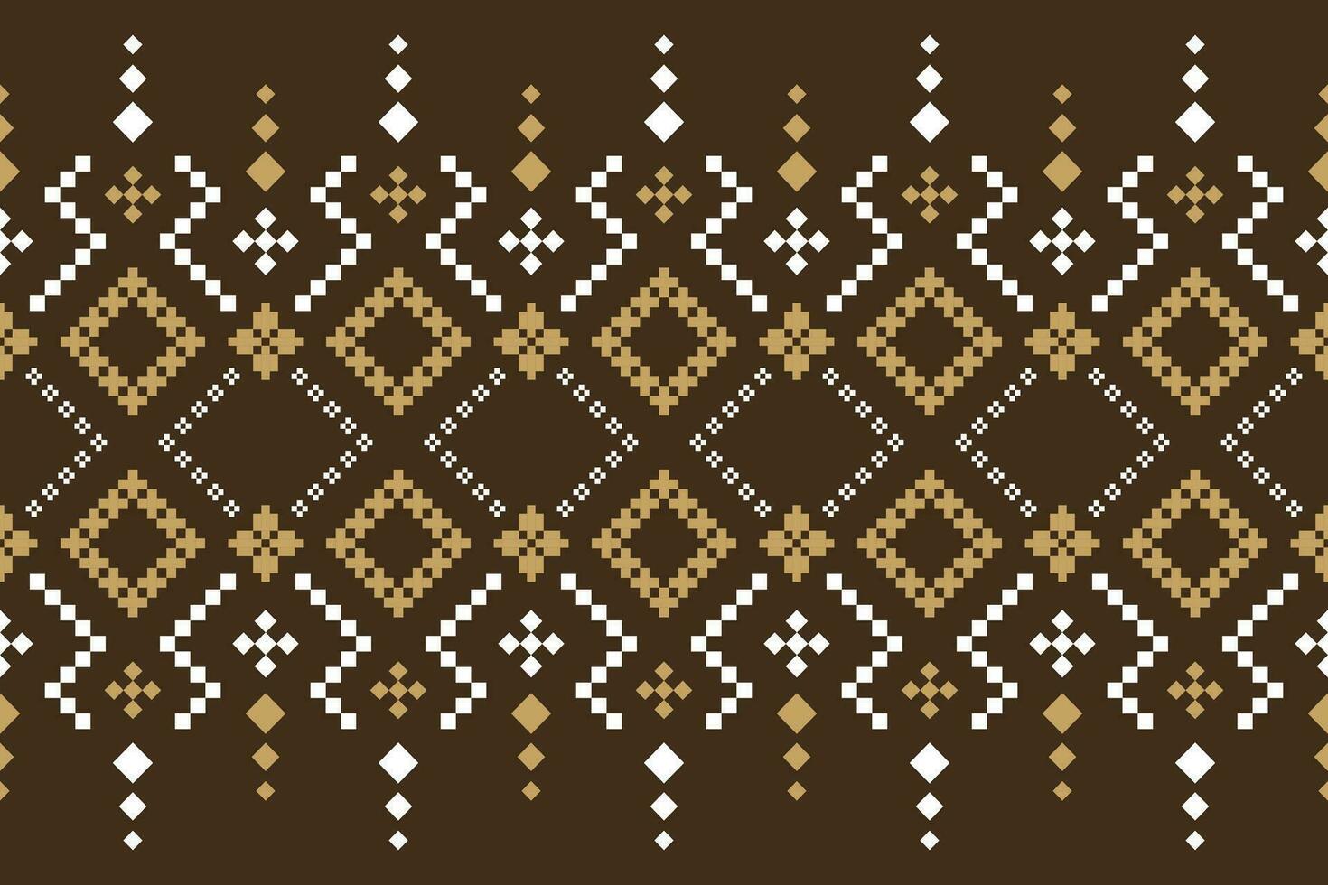 Nature vintages cross stitch traditional ethnic pattern paisley flower Ikat background abstract Aztec African Indonesian Indian seamless pattern for fabric print cloth dress carpet curtains and sarong vector