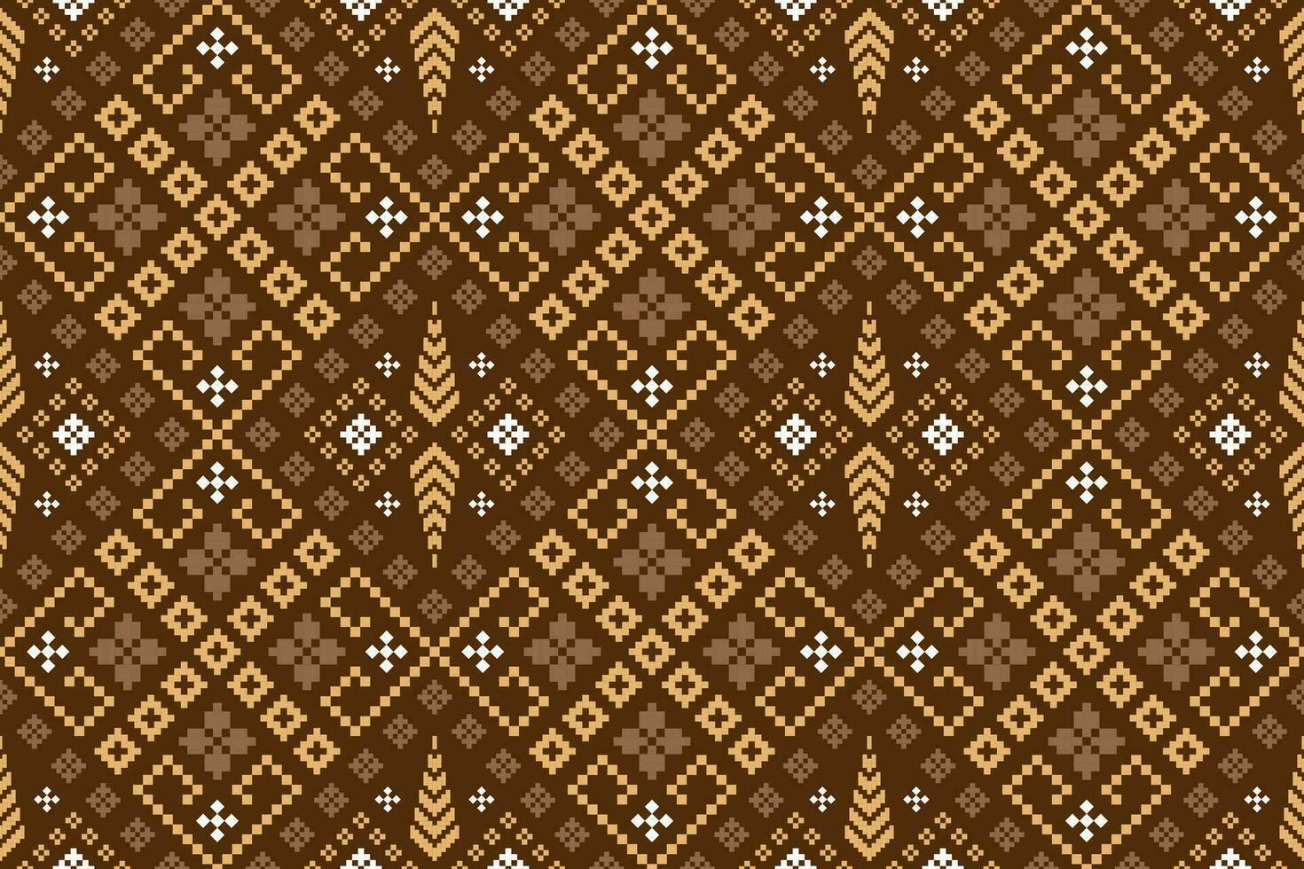 Nature vintages cross stitch traditional ethnic pattern paisley flower Ikat background abstract Aztec African Indonesian Indian seamless pattern for fabric print cloth dress carpet curtains and sarong vector
