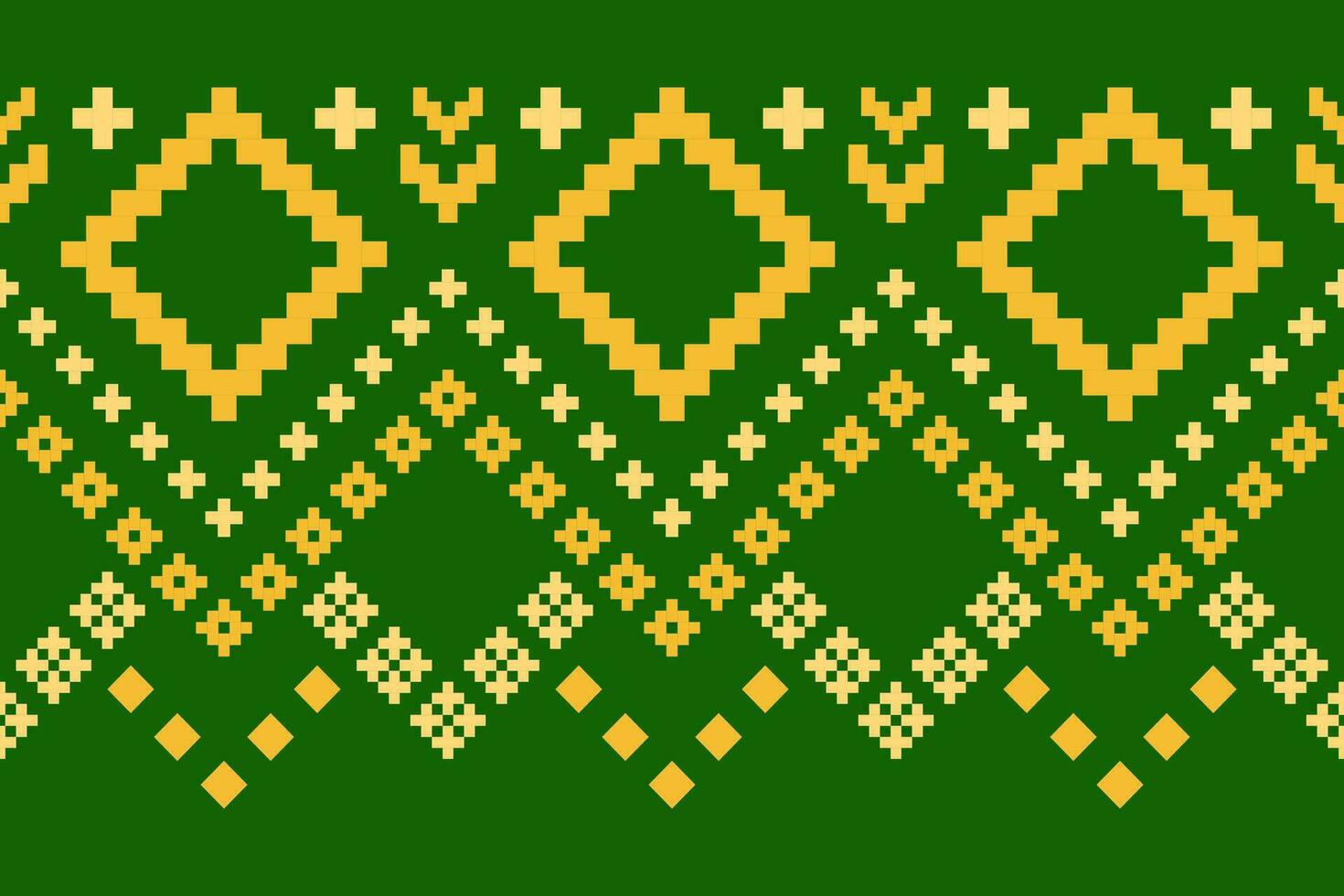 verde cruzar puntada vistoso geométrico tradicional étnico modelo ikat sin costura modelo frontera resumen diseño para tela impresión paño vestir alfombra cortinas y pareo de malasia azteca africano indio indonesio vector