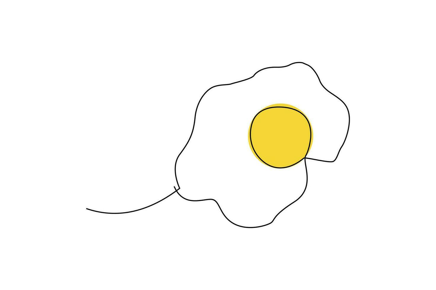 Single continuous line drawing of a fried egg vector