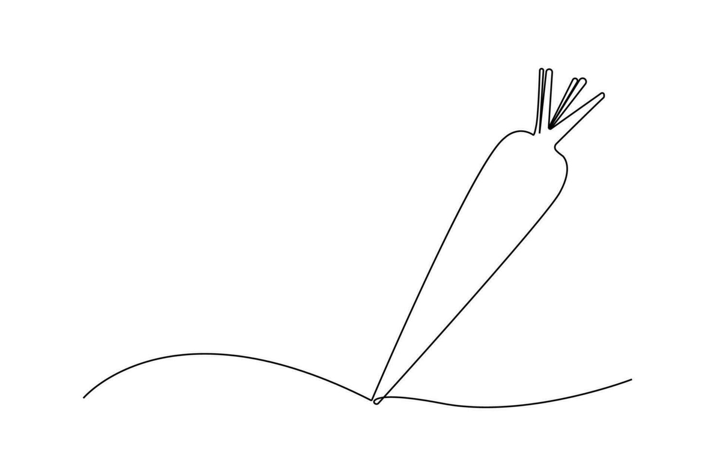 Single continuous line drawing of a carrot vector