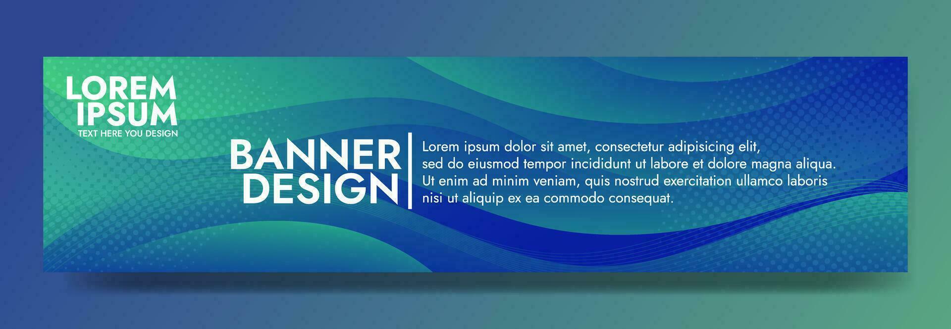 Abstract green blue banner color with a unique wavy design. It is ideal for creating eye catching headers, promotional banners, and graphic elements with a modern and dynamic look. vector