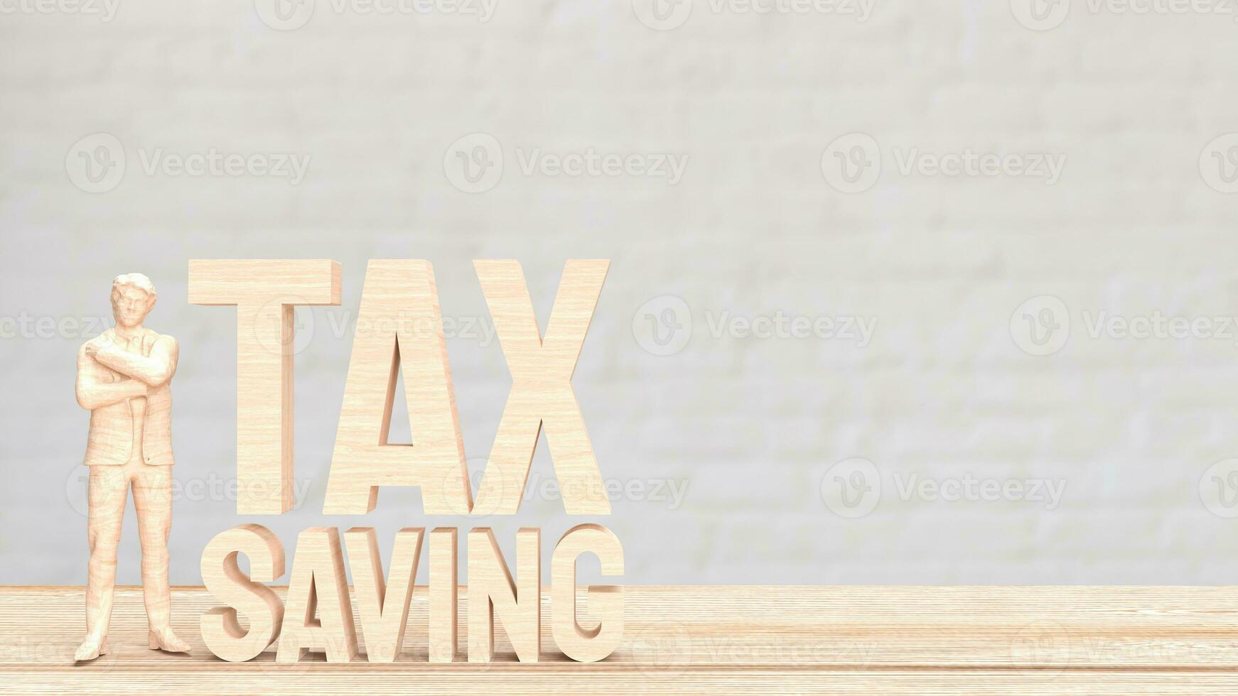 The man and text for tax saving concept 3d rendering. photo